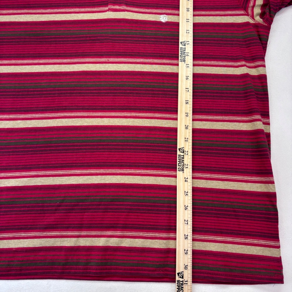 Outdoor Life Wilderness Sueded Henley Shirt Red Stripe Long Sleeve XXL - Picture 5 of 8